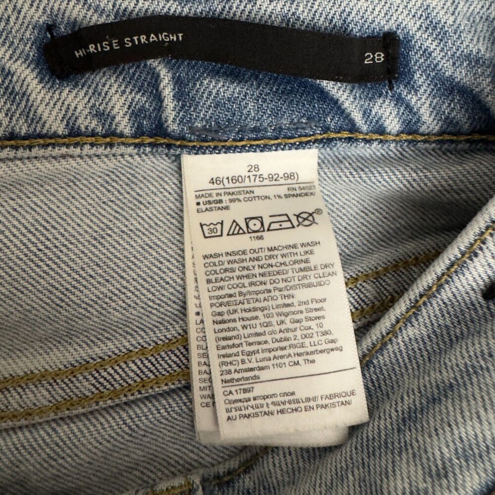 Banana Republic Premium Denim High Rise Straight Ankle Jeans Women's Size 28 - Picture 6 of 9
